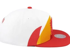 Calgary Flames Vintage Sharktooth White/Red Snapback - Mitchell & Ness