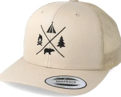 Camping Logo Beige Trucker - Wild Spirit