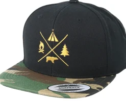 Camping Logo Black/Camo Snapback - Wild Spirit