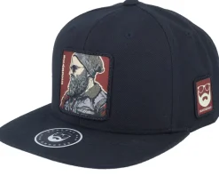 Cap Man Modern Black Snapback - Bearded Man