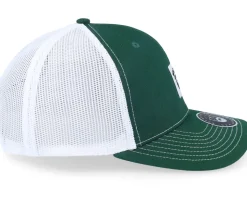 Cap Man Woven 112 Split Dark Green/White Trucker - Bearded Man
