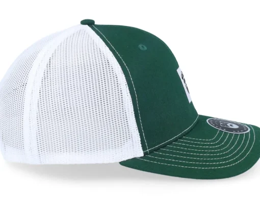 Cap Man Woven 112 Split Dark Green/White Trucker - Bearded Man