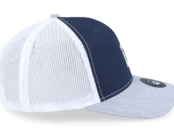 Cap Man Woven 112 Tri Navy/White/Heather Grey Trucker - Bearded Man