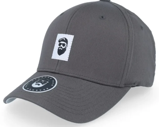 Cap Man Woven Black Dad Cap - Bearded Man