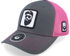 Cap Man Woven Patch Black/White Trucker - Bearded Man