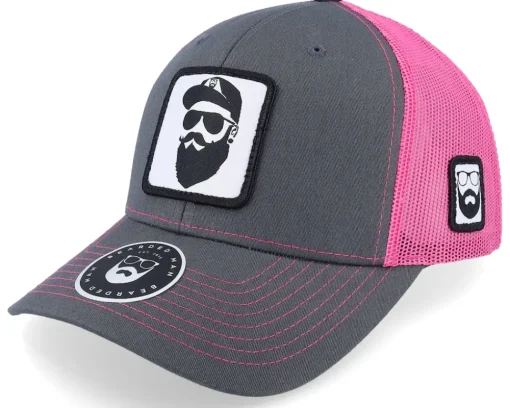 Cap Man Woven Patch Black/White Trucker - Bearded Man