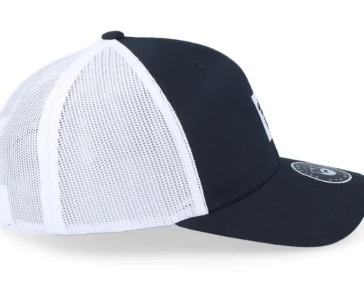 Cap Man Woven Retro 2 Tone Black/White Trucker - Bearded Man