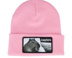 Capybara Sofa Beanie Classic Pink Cuff - Iconic