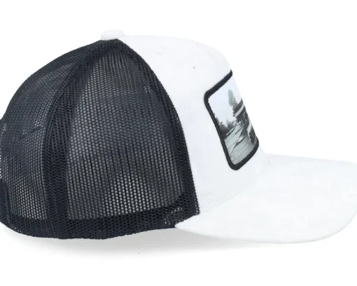 Car & Drive-through Velvet White/Black A-Frame Trucker - Calza Pennello