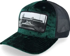 Car & Drive-through Velvet White/Black A-Frame Trucker - Calza Pennello