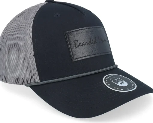 Casual Logo Black Patch Black/Charcoal Rope A-Frame Trucker - Wild Spirit