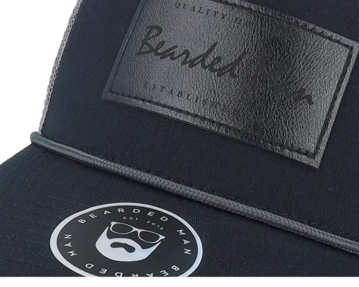 Casual Logo Black Patch Black/Charcoal Rope A-Frame Trucker - Wild Spirit