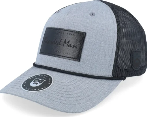 Casual Logo Black Patch Black/Charcoal Rope A-Frame Trucker - Wild Spirit