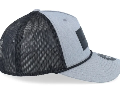 Casual Logo Black Patch Heather Grey/Black Rope A-Frame Trucker - Bearded Man