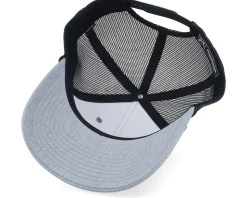 Casual Logo Black Patch Heather Grey/Black Rope A-Frame Trucker - Bearded Man