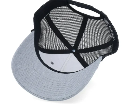 Casual Logo Black Patch Heather Grey/Black Rope A-Frame Trucker - Bearded Man