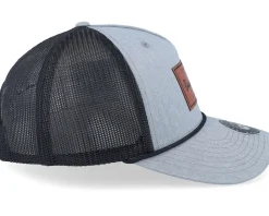 Casual Logo Brown Patch Heather Grey/Black Rope A-Frame Trucker - Bearded Man