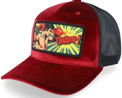 Champ Boxer Pop Art Velvet Red/Black A-Frame Trucker - Calza Pennello