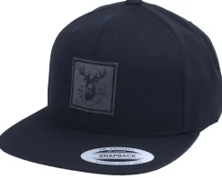 Charcoal Deer Box Patch Black Snapback - Wild Spirit