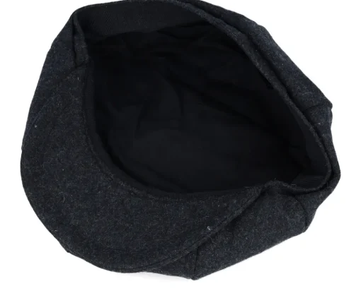 Charcoal Marl Melton Wool Baker Boy Flat Cap - Beechfield