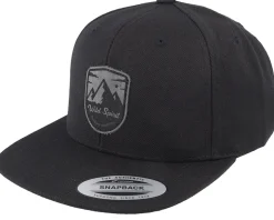Charcoal Shield Peak Black Snapback - Wild Spirit