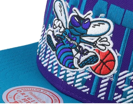 Charlotte Hornets Cross Check Hwc Blue Snapback - Mitchell & Ness