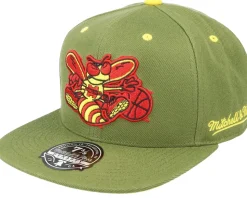 Charlotte Hornets Dusty Olive Fitted - Mitchell & Ness