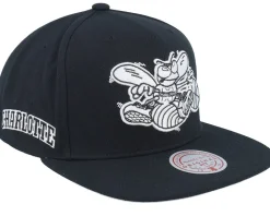 Charlotte Hornets Evergreen Black/White Snapback - Mitchell & Ness