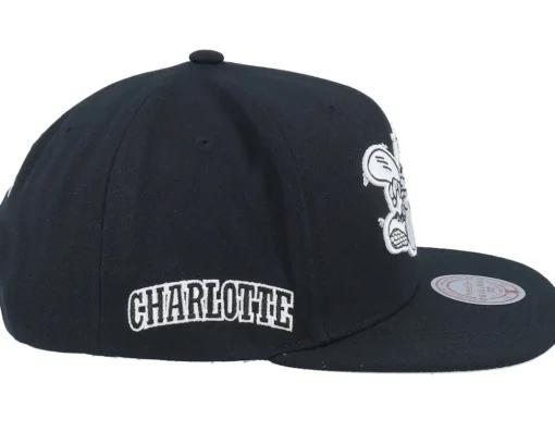 Charlotte Hornets Evergreen Black/White Snapback - Mitchell & Ness