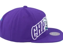 Charlotte Hornets Full Frontal Purple Snapback - Mitchell & Ness