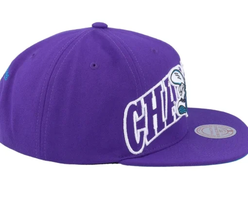 Charlotte Hornets Full Frontal Purple Snapback - Mitchell & Ness