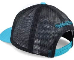 Charlotte Hornets Globe Hwc White/Black/Teal Trucker - Mitchell & Ness