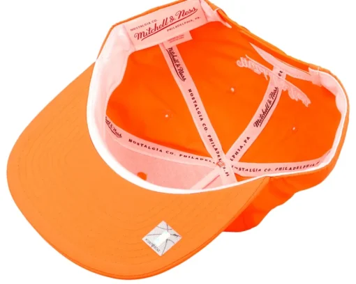 Charlotte Hornets Nylon Neon Orange Snapback - Mitchell & Ness