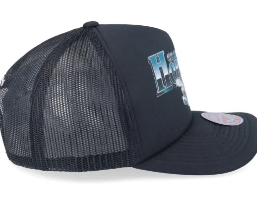 Charlotte Hornets Rock On Black Trucker - Mitchell & Ness