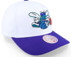Charlotte Hornets Team 2 Tone 2.0 Pro White/Purple Adjustable - Mitchell & Ness