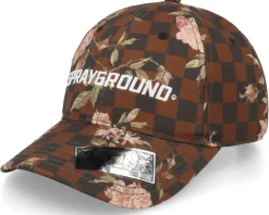 Check Flower Cap Brown Dad Cap - Sprayground