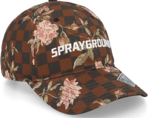 Check Flower Cap Brown Dad Cap - Sprayground