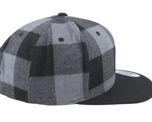 Checked Flanell Black/Grey Snapback - Yupoong