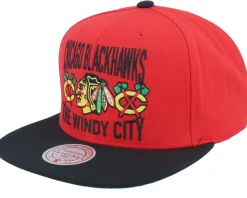 Chicago Blackhawks City Love Red/Black Snapback - Mitchell & Ness
