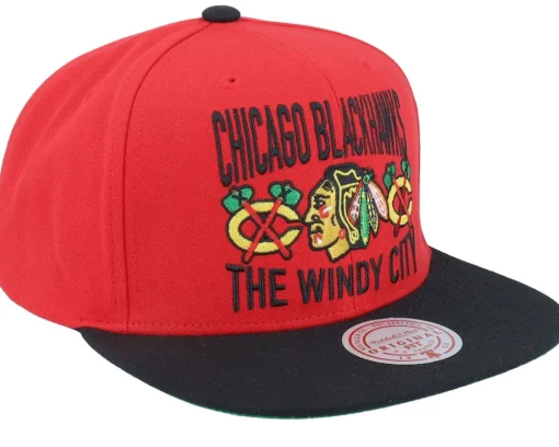 Chicago Blackhawks City Love Red/Black Snapback - Mitchell & Ness