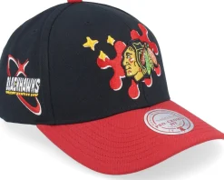 Chicago Blackhawks Groove Drip Pro Black/Red Adjustable - Mitchell & Ness