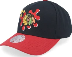 Chicago Blackhawks Groove Drip Pro Black/Red Adjustable - Mitchell & Ness