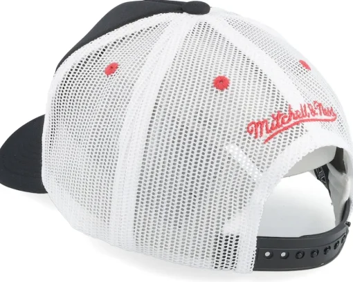 Chicago Blackhawks Sideline Black/White A-frame Trucker - Mitchell & Ness
