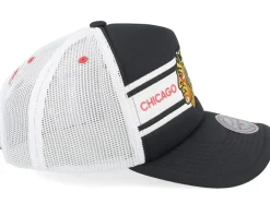 Chicago Blackhawks Sideline Black/White A-frame Trucker - Mitchell & Ness