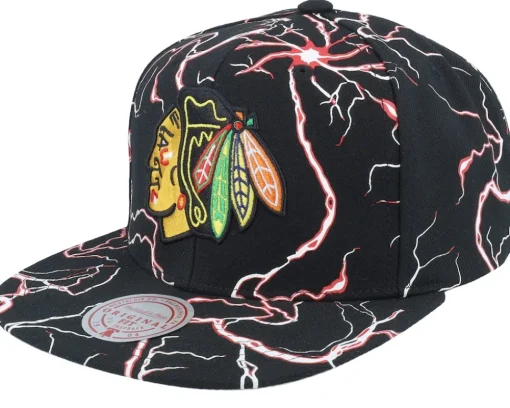 Chicago Blackhawks Storm Season Black Snapback - Mitchell & Ness