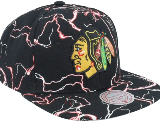Chicago Blackhawks Storm Season Black Snapback - Mitchell & Ness