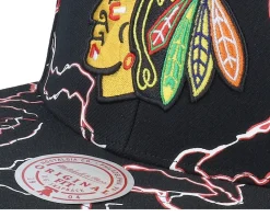 Chicago Blackhawks Storm Season Black Snapback - Mitchell & Ness
