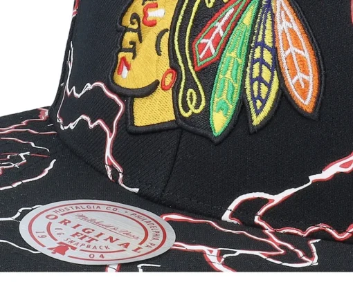 Chicago Blackhawks Storm Season Black Snapback - Mitchell & Ness