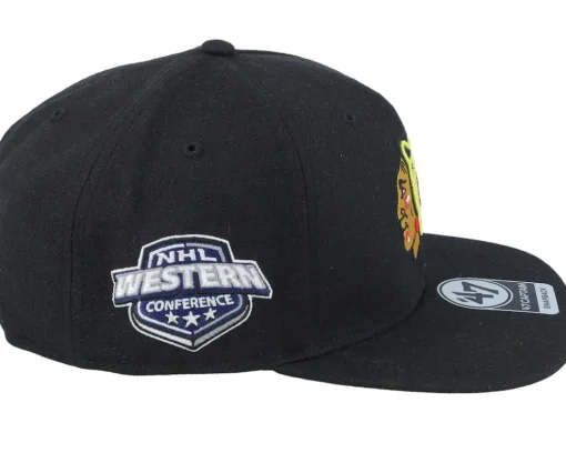 Chicago Blackhawks Sure Shot Black Snapback - 47 Brand