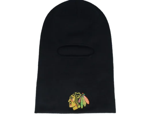 Chicago Blackhawks Tailgate Knit Black Baclava Cuff - Mitchell & Ness